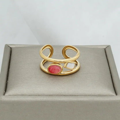 Stahlring mit Steinen – R174