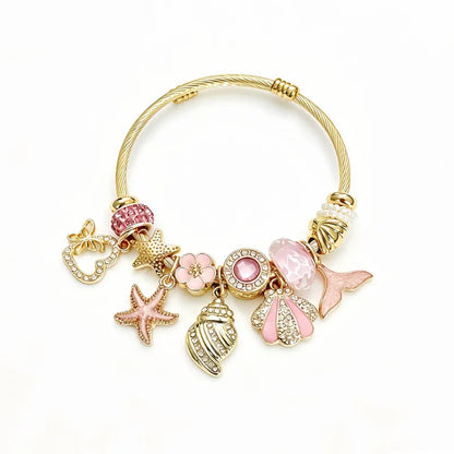 Stahlarmband mit weißen Blumen – BR255