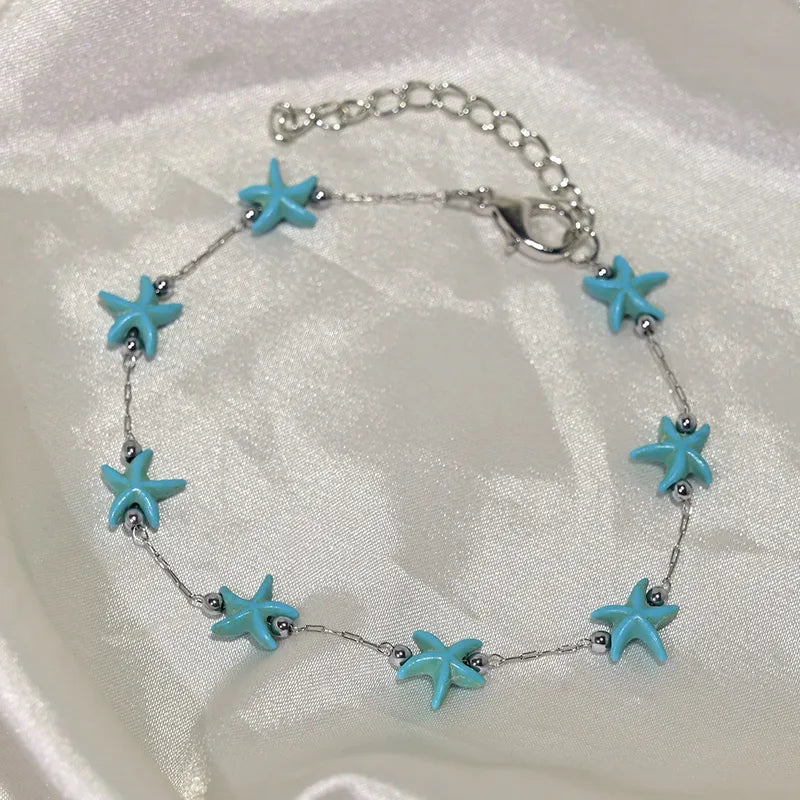Steel leg bracelet with colorful zircon - AN039