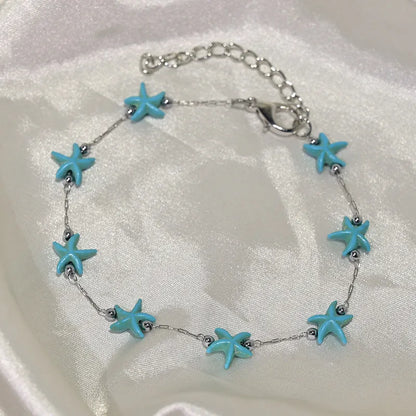 Steel leg bracelet with colorful zircon - AN039