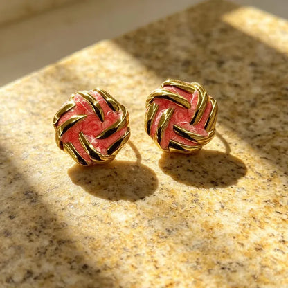 Boucles d'oreilles étoile de mer en acier et pierres bleues- EA681