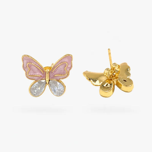 Pendientes estrella de mar de acero con piedras azules- EA681