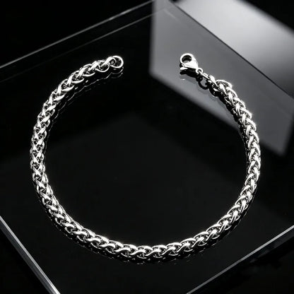 Bracelet chaîne argent acier - BR293