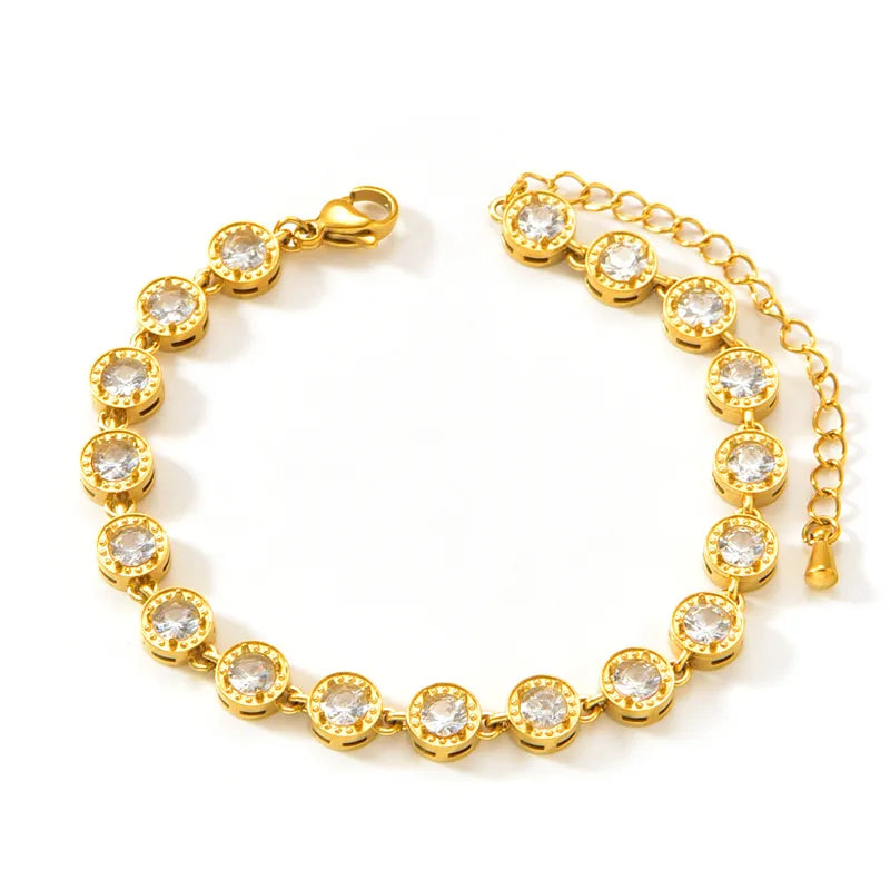 Pulsera de acero con circonitas - BR443