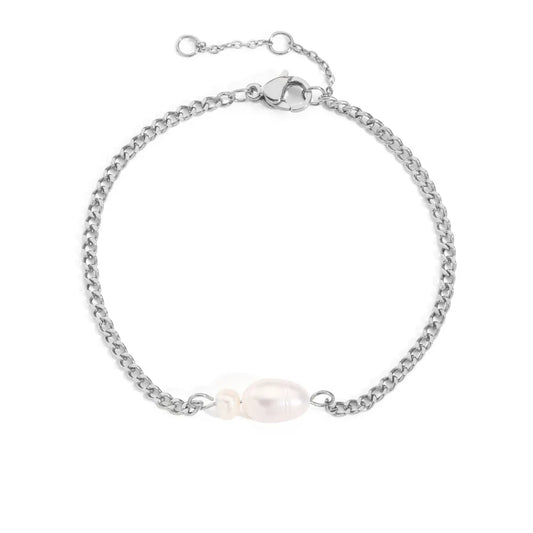 Βραχιόλι ατσάλι αλυσίδα με περλίτσα - BR347