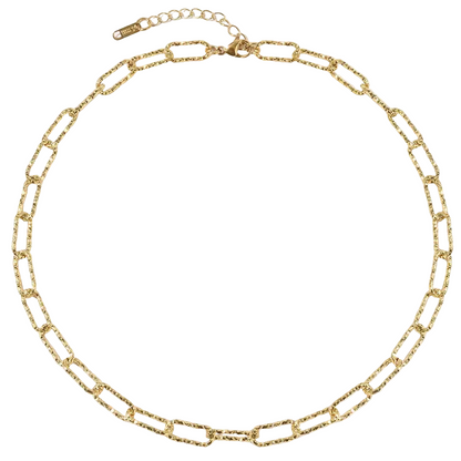 Κολιέ επιχρυσωμένο ατσάλι γυαλιστερή αλυσίδα-NE451