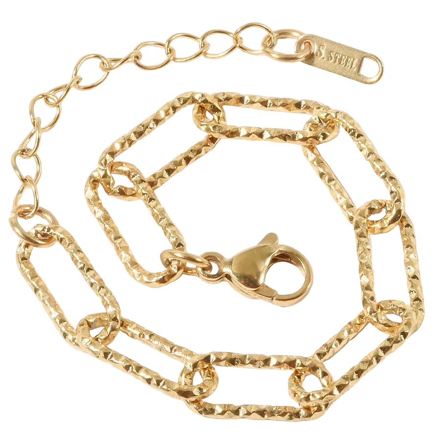 Βραχιόλι χρυσό ατσάλι αλυσίδα link-BR329
