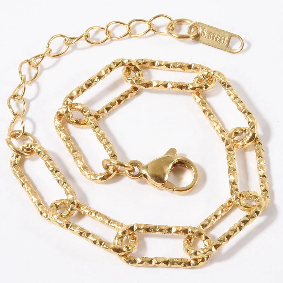 Βραχιόλι χρυσό ατσάλι αλυσίδα link-BR329