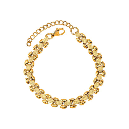 Bratara din otel placat cu aur -BR136