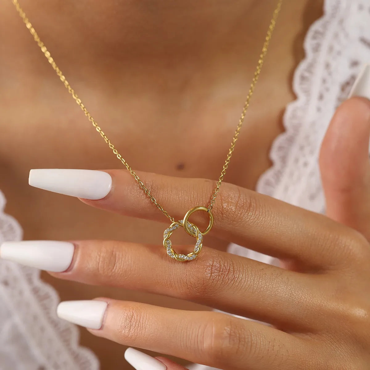 Σκουλαρίκια επιχρυσωμένο ατσάλι με βέρες και zircon-NE055