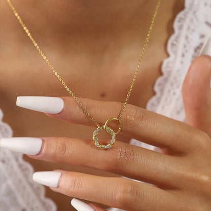 Σκουλαρίκια επιχρυσωμένο ατσάλι με βέρες και zircon-NE055