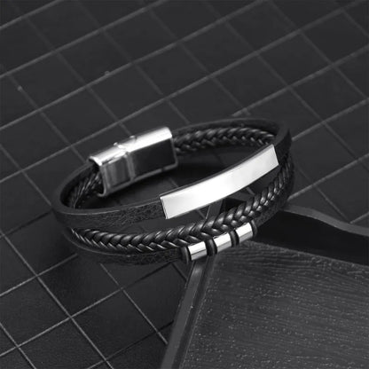 Bratara neagra cu otel-BR261