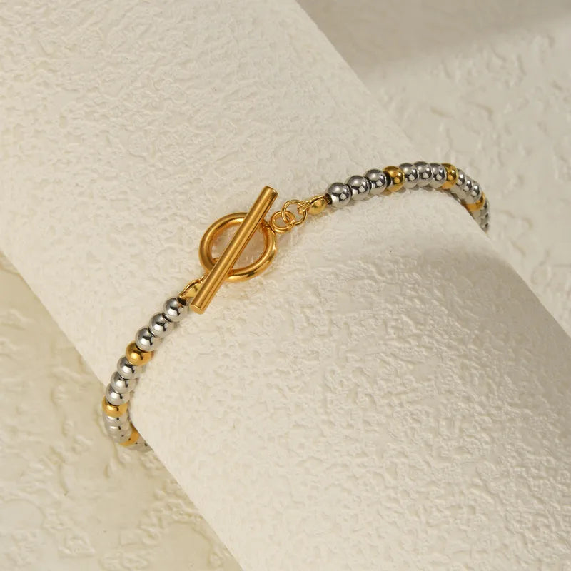 Βραχιόλι ατσάλι χρυσό ασημί -BR397