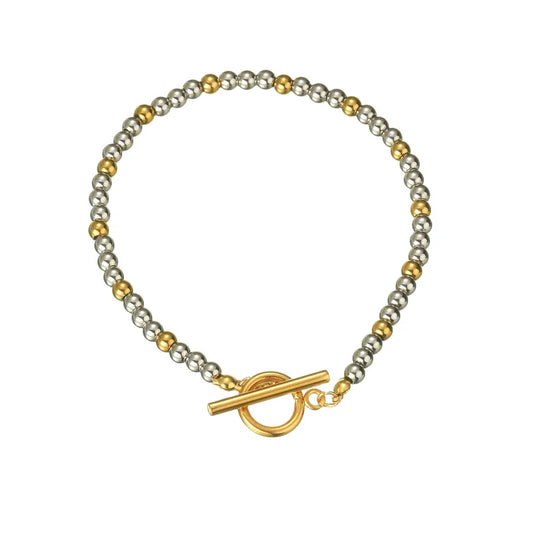 Βραχιόλι ατσάλι χρυσό ασημί -BR397
