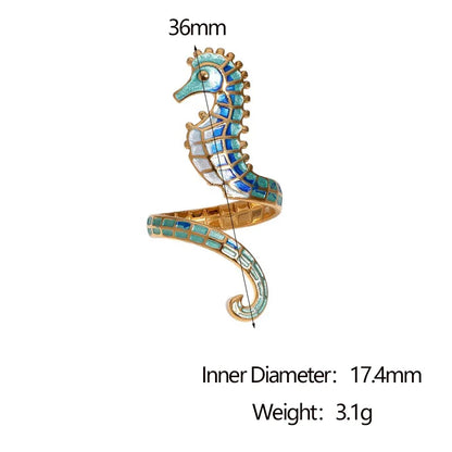 Δαχτυλίδι επιχρυσωμένο ατσάλι ιππόκαμπος- R378