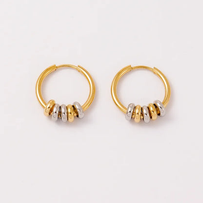 Σκουλαρίκια επιχρυσωμένο ατσάλι μικρά κρικάκια  με κρίκους-EA031