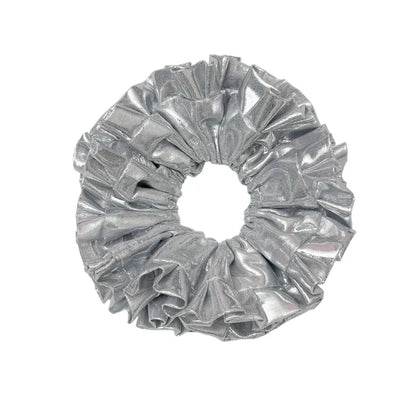 Λαστιχάκι scrunchie ασημί μεταλλικό - HA054