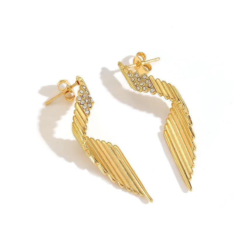 Σκουλαρίκια επιχρυσωμένο ατσάλι γυριστά με στρας-EA422