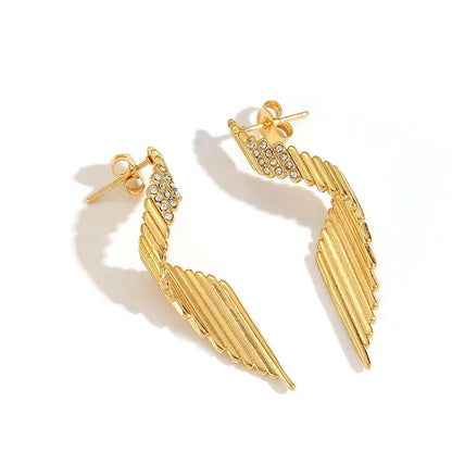 Σκουλαρίκια επιχρυσωμένο ατσάλι γυριστά με στρας-EA422