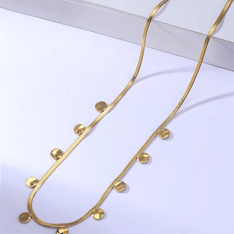 Necklace with blue beads and steel starfish - NE449