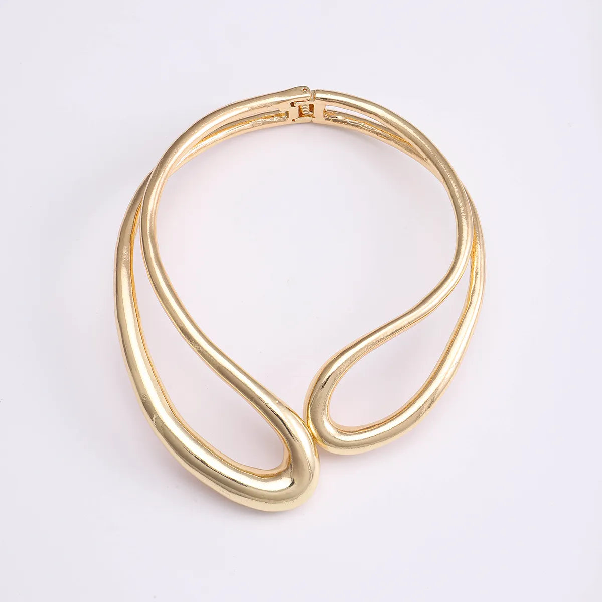 Gold-plated brass necklace with front opening-NE080