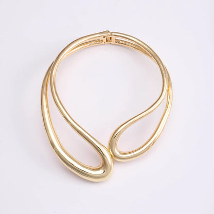 Gold-plated brass necklace with front opening-NE080