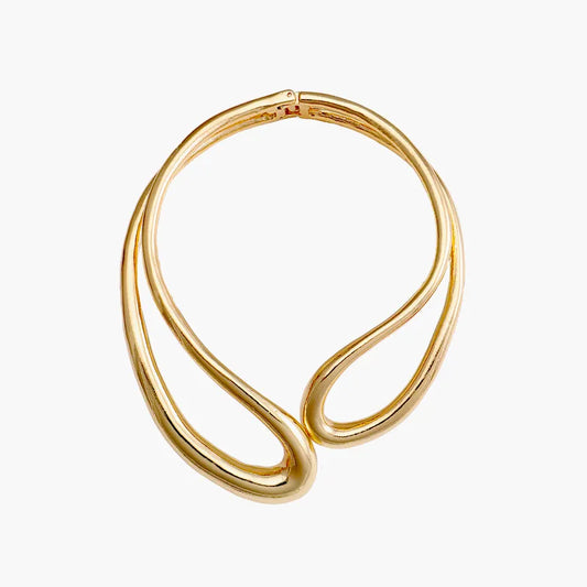 Gold-plated brass necklace with front opening-NE080