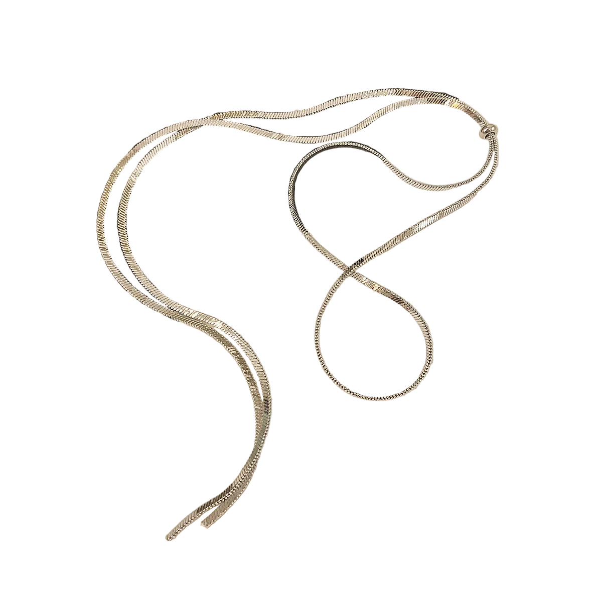 Κολιέ ατσάλινο γραβάτα μακρύ -NE326