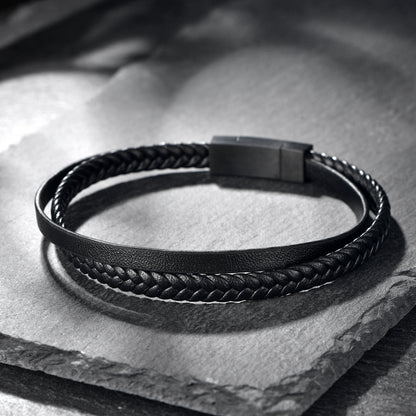 Bracelet black leather-br242 bracelet