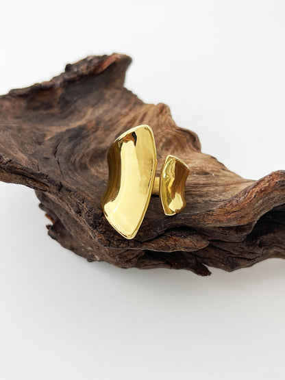 Δαχτυλίδι ατσάλινο χρυσό μέγεθος 7 - R035