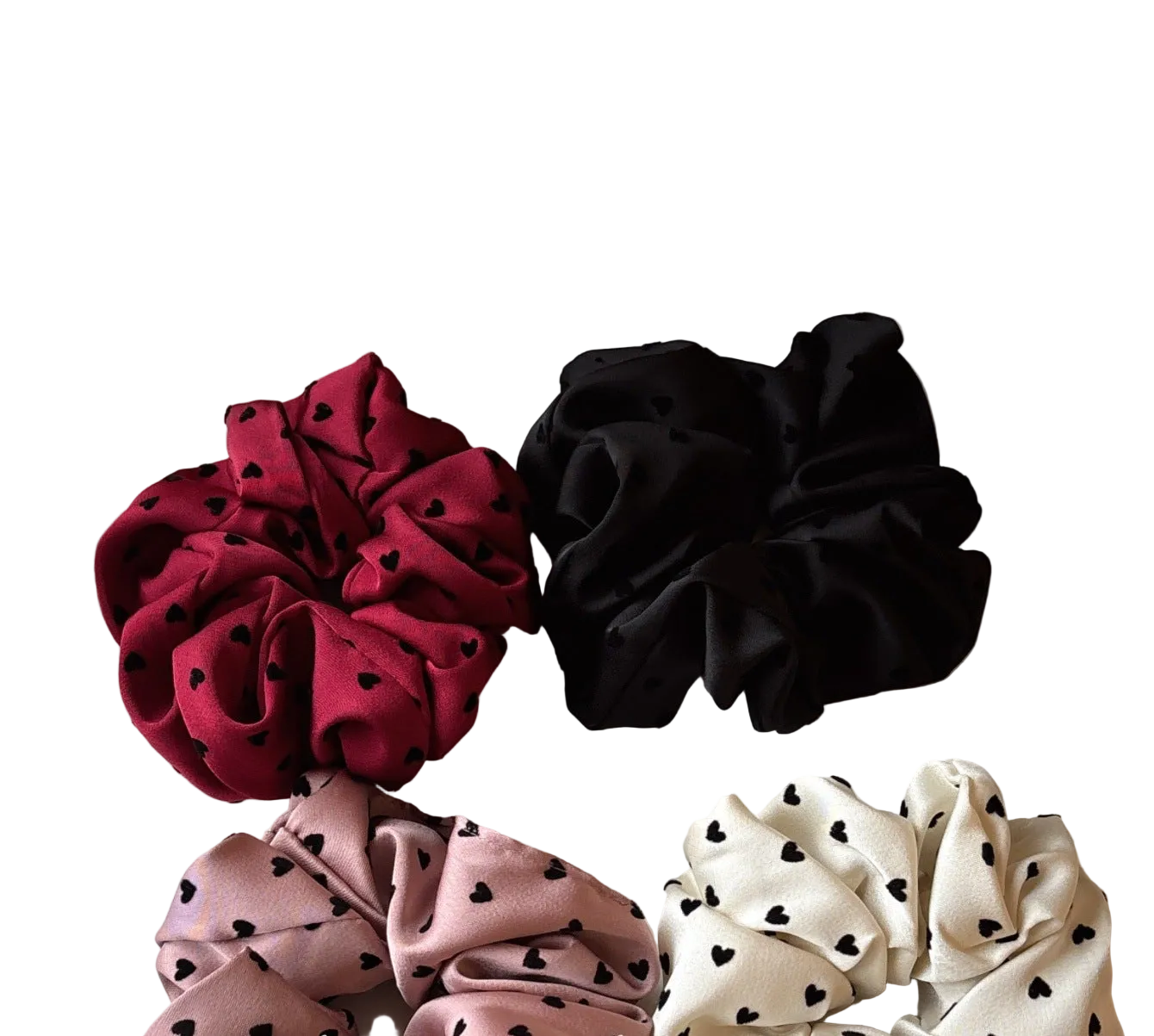 Λαστιχάκια scrunchie με καρδούλες - ha050