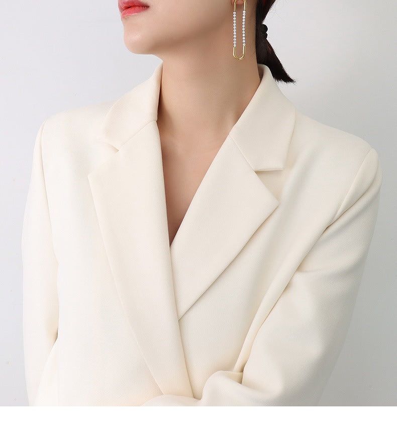 Earrings gilded steered stessy with rhinestones-ea123