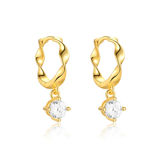 Earrings Gold Plated Silver S925 with Zircon-EA625