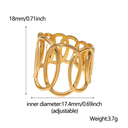 Ring gold steel with rings-r163