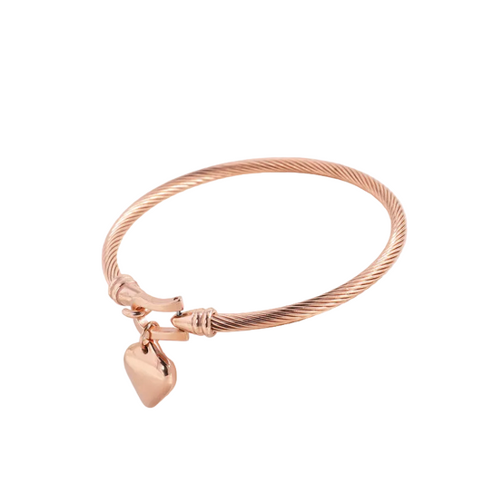 Βραχιόλι ροζ χρυσό με καρδιά - BR335
