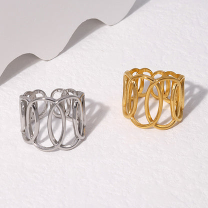 Ring gold steel with rings-r163