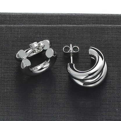 Σκουλαρίκια ατσάλι διπλός μικρός κρίκος-EA376