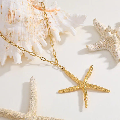 Κολιέ ατσάλινο με μεγάλο αστερία- NE618