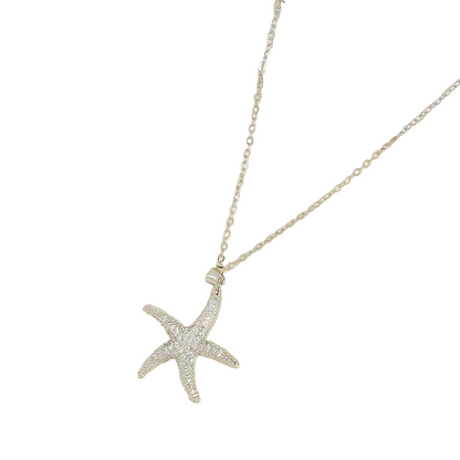 Κολιέ ατσάλι αστερίας με zırcon-NE649