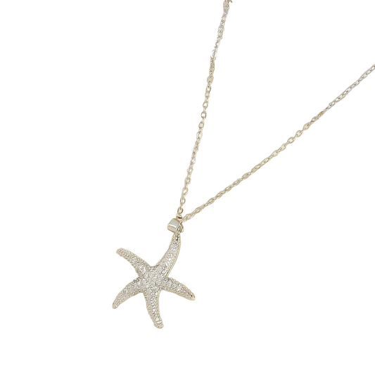 Κολιέ ατσάλι αστερίας με zırcon-NE649