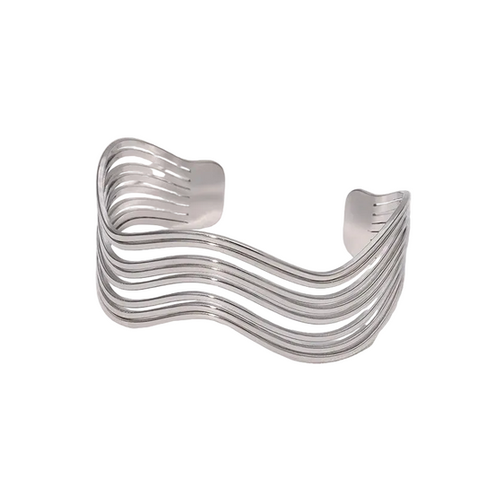 Βραχιόλι ατσάλι κυματιστή μορφή-BR119