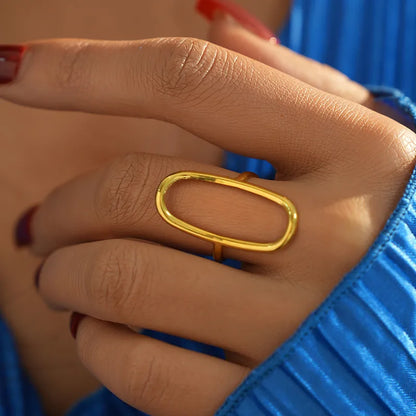 Δαχτυλίδι ατσάλινο χρυσό - w574