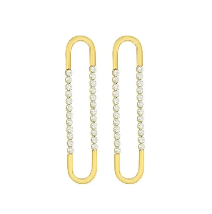 Earrings gilded steered stessy with rhinestones-ea123