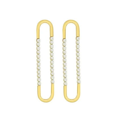 Earrings gilded steered stessy with rhinestones-ea123