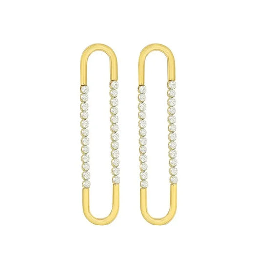 Earrings gilded steered stessy with rhinestones-ea123