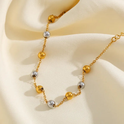 Κολιέ επιχρυσωμένο ατσάλι με ασημί -NE355