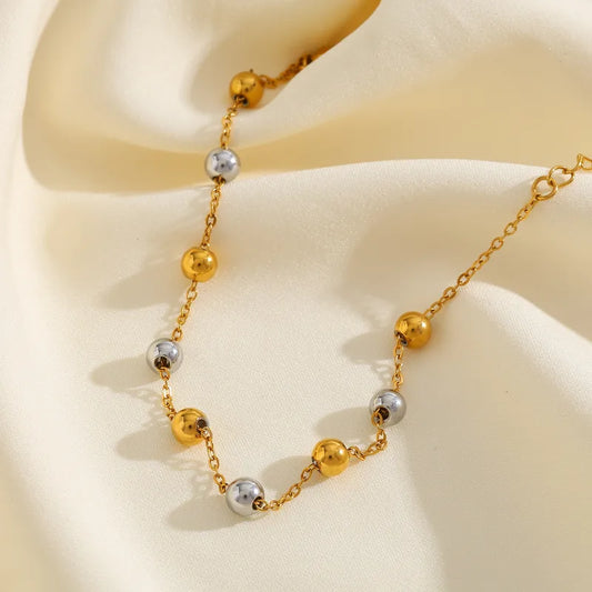 Colier din oțel placat cu aur cu argint -NE355