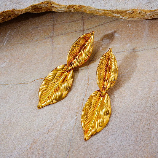Earrings Gilded Double Wing-EA297