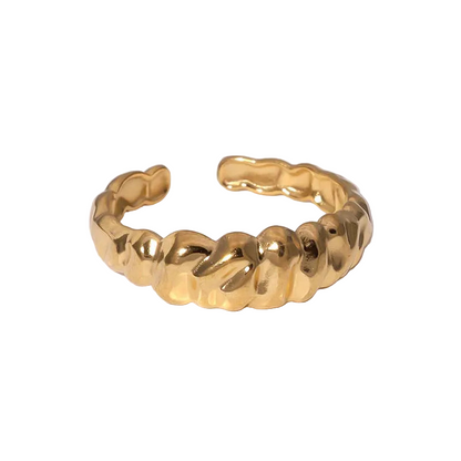 Ring gold steel with tumors-r192