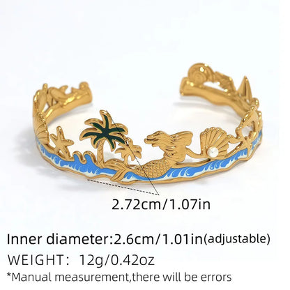 Βραχιόλι επιχρυσωμένο ατσάλι με γοργόνα - BR416